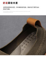 Zapatos de tela transpirable de malla tejida con mosca para hombre, estilo pedal viejo de Beijing, zapatos de lona. - details 4