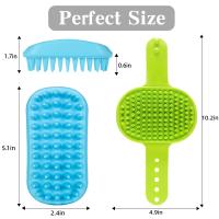 Cepillo de baño para perros con mango ajustable, cepillo de champú para perros, cepillo de ducha para perros con mango ajustable, adecuado para Deshedding, lavado, masaje y cuidado de mascotas, 2 piezas - details 4