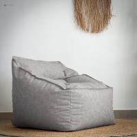 Reposapiés Salon de Lujo - [50x40x30 cm] Sofá Puf de Diseño con Relleno Incluido para Escritorio u Oficina - Taburete Bean Bag Silla Grande en Cuero Sintético Beige - details 14