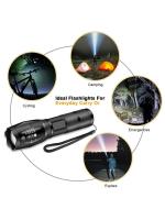 Linterna LED De Alta Potencia Para Camping Torcha Con 5 Modos De Iluminación Aleación De Aluminio Zoomable Impermeable Uso Con 3 Pilas AAA - details 8