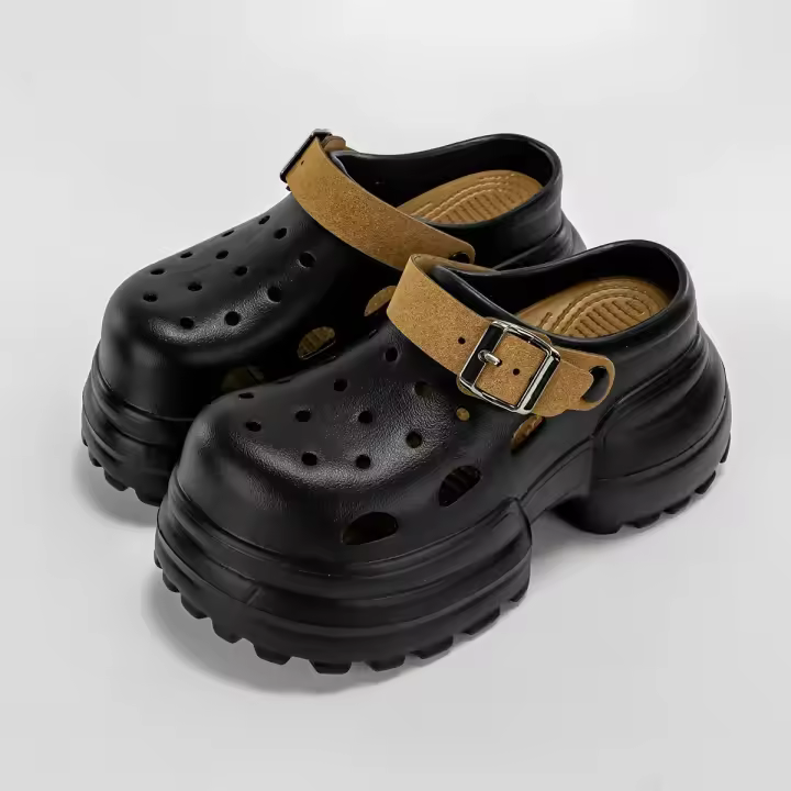 Zuecos de verano 2025 para mujer, sandalias antideslizantes, 10 cm de plataforma gruesa, pantuflas de EVA, zapatos de playa, zapatos para exteriores que aumentan la altura - 1