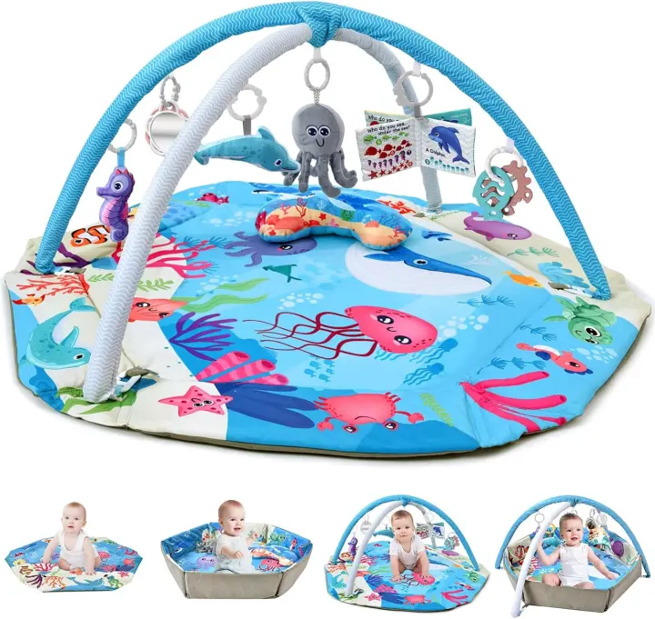 Juego de Actividades Antideslizante para Bebés Alfombra de Juego con Arco - 1