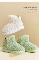 Zapatillas de algodón para el hogar para mujer, bolsas de terciopelo para interiores con tacones cálidos para uso, nuevas - details 1