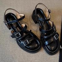 Sandalias De Las Mujeres Verano Desgaste Exterior 2025 Nuevo Con Falda Absolutamente Hermoso Tacón Alto No Cansado Pies Retro - details 4