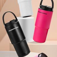Taza de agua con pajita para coche de acero inoxidable 316, botella de agua aislada de doble bebida de 750ML, botella termo de gran capacidad a prueba de fugas - details 16