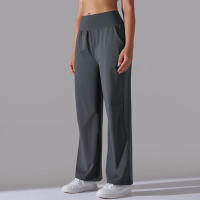 Pantalones de oficina sueltos de cintura alta informales de pierna ancha para mujer, pantalones de baile - details 24