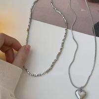 Collar de Doble Corazón de Aleación Premium Estilo Dulce y Cool para Mujeres Joyería y Bisutería - details 6
