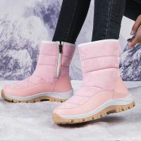 Botas de nieve para mujer, zapatos cálidos para exteriores a la moda, zapatos planos informales a la moda, botas cortas para mujer - details 4