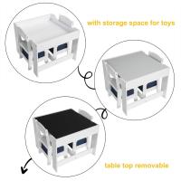 Infantiles Grupo de Asientos para Niños Muebles de Madera y MDF para Niños con Espacio de Almacenamiento Gris - details 1
