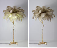Lámpara de pie con plumas, luminaria moderna para sala de estar, restaurante, oficina, dormitorio, decoración de plumas - details 13
