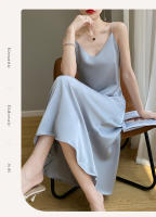 Elegante Vestido de Seda Satinada de Estilo Francés Vestido Largo 2025 con Cuello en V y Fondo de Rodilla - details 4