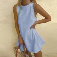 Vestido de lino de algodón sin mangas para mujer, ropa de moda , informal, Vintage, elegante, ropa de calle, Otoño y verano, nuevo - details 1