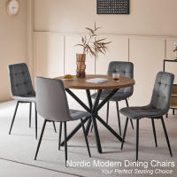 EGOONM-sillas tapizadas para comedor, asientos de diseño con respaldo, asiento de terciopelo, marco de Metal para cocina y sala de estar, 2/4 unidades - details 1