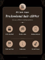 Kemei-cortapelos de calavera para Halloween, Kit de corte de pelo de Metal, recargable, Barbero, corte de barba, recortador de pelo - details 10