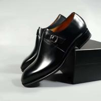 Monjes Oxford de negocios de cuero de lujo con zapatos de vestir formales hechos a mano para hombres Goodyear Italia - details 15
