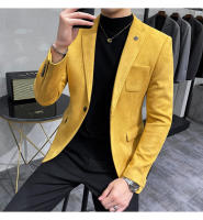 Traje de Abrigo de Piel de Ciervo de Alta Calidad Ajuste Delgado, Moda de Negocios Casual, Botón Único - details 27