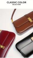 Bolso baguette elegante para mujer - Bolso bandolera desmontable elegante con cierre en tono dorado, marrón/negro, versátil para uso diario, accesorio elegante, artesanía de alta calidad - details 1