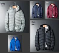 Chaqueta holgada de plumas de ganso blanco, chaqueta ligera con capucha, cuello alto para hombre, corte ajustado con capucha juvenil - details 32