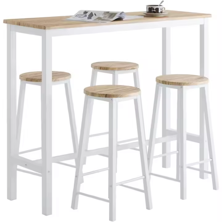 Juegos de Muebles Altas 1 Comedor Mesa Alta y 4 Taburetes de Bar ES (OGT22-WN) - 1