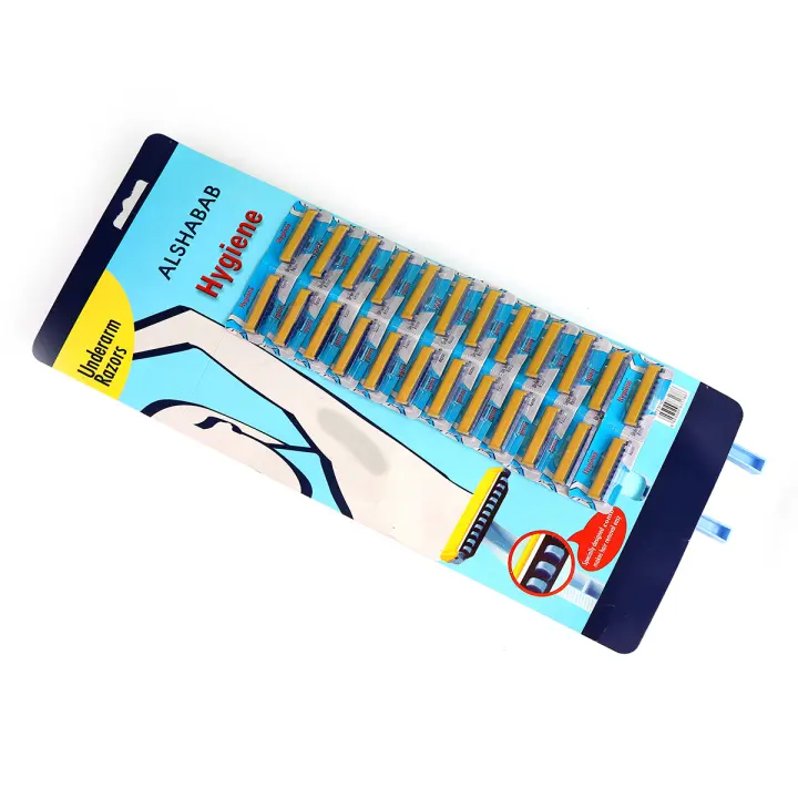 Juego de cuchillas de afeitar desechables para mujer, afeitadora sanitaria para axilas, pelo corporal, cabezal de Peine de plástico, 25 piezas, 1 hoja - 1