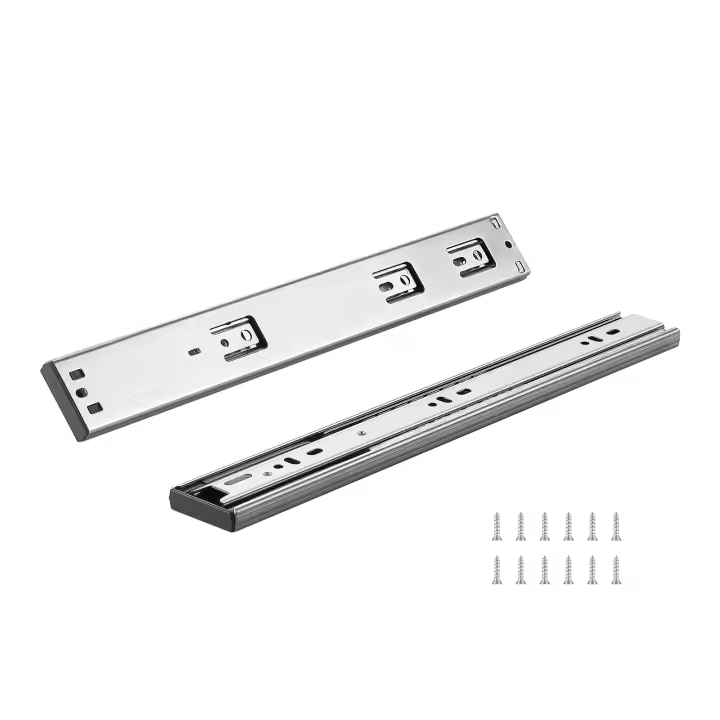 SucceBuy 10 pares de rieles de montaje lateral para cajones de 355,6 mm, riel de acero de extensión completa resistente, guías de guía silenciosas de cierre suave, corredores de cocina con rodamiento de bolas, capacidad de carga de 100 libras - 1