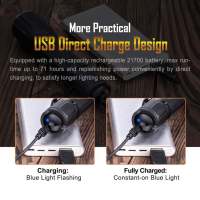 NEXTORCH Linterna Táctica TA41 para Caza con Interruptor Remoto y Montura para Lupa 2600 Lumens 272m Impacto Resistente al Agua IPX8 Batería Recargable de 21700 Aluminio Aleación Herramientas de Luz Táctica - details 9