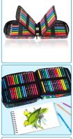 Lápices de aceite de 72 colores en caja de viaje con cremallera para dibujo rudimentario ideal para principiantes y niños - details 2