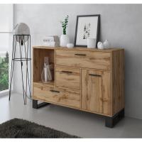 Mueble de Comedor Elegante Estilo Wind Madera Resistente Blanco/Cemento Longitud de 86x120x40cm - details 6