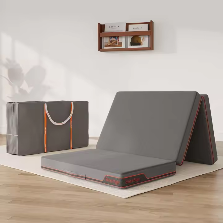 Colchón Plegable de Espuma Viscoelástica 90x190cm, Grosor de 10cm, Colchón Plegable Invitados de Tres Partes con Bolsa de Transporte, Funda Cómoda y Transpirable, 90x190x10cm - 1