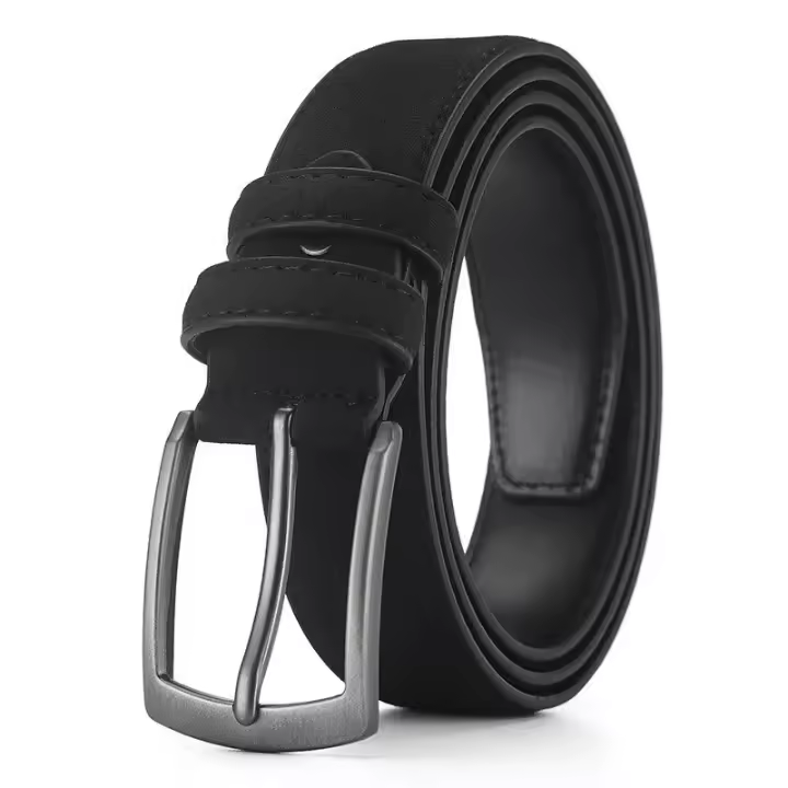 Cinturón de Gamuza para Hombre Hebilla de Aleación Retro Talla Grande Auténtico De Alta Gama - 1