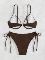 Nuevo traje de baño sexy con espalda descubierta y soporte de acero dividido de Yiyong, bikini con cordones de color sólido para mujer - details 1