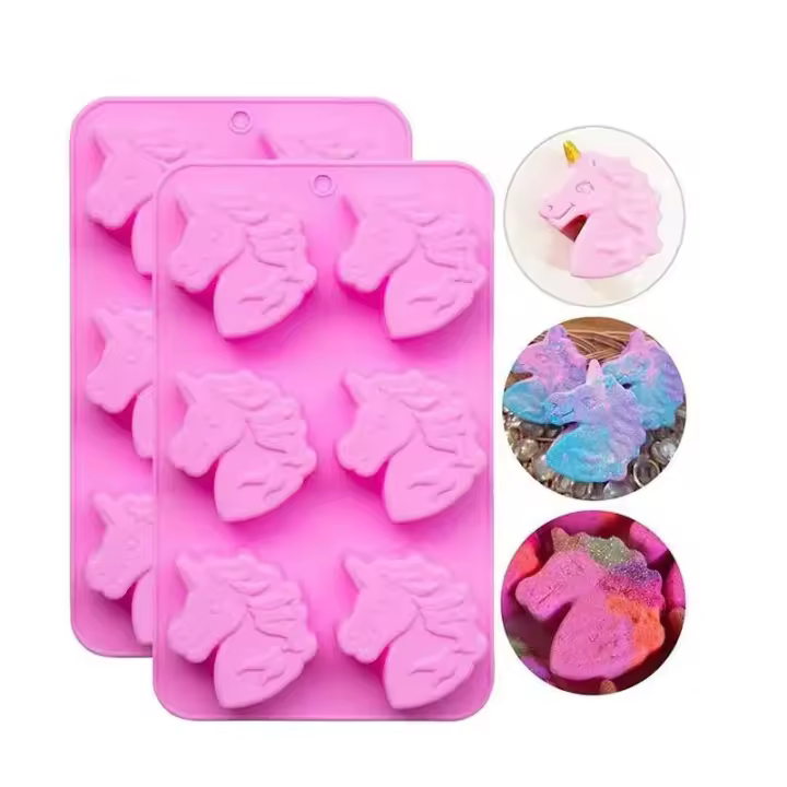 Molde de Silicona de Cabeza de Unicornio Dulces de Chocolate de Gelatina para Hornear, Panquecas y Postres de Hielo - 1
