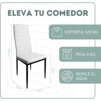 Pack de 2 Sillas de Comedor Tapizadas - Sillas Cocina Tapizadas - Pack Sillas Comedor (Blanco, 2) - details 6
