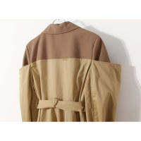 Traje de dos piezas falso con nudo de color contrastante, abrigo trench con cuello, vestido cortavientos con cinturón de corte m - details 7