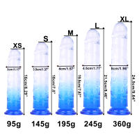 Consolador de cristal azul claro para adultos pene Artificial estimulación suave del punto G con ventosa potente producto sexual para parejas de colores mezclados - details 5