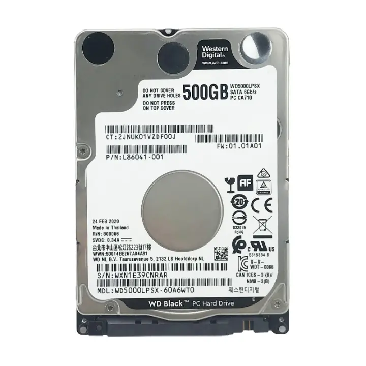 Western Digital Black 500GB Discado duro para ordenador portátil 7200 RPM 2,5 pulgadas - 1