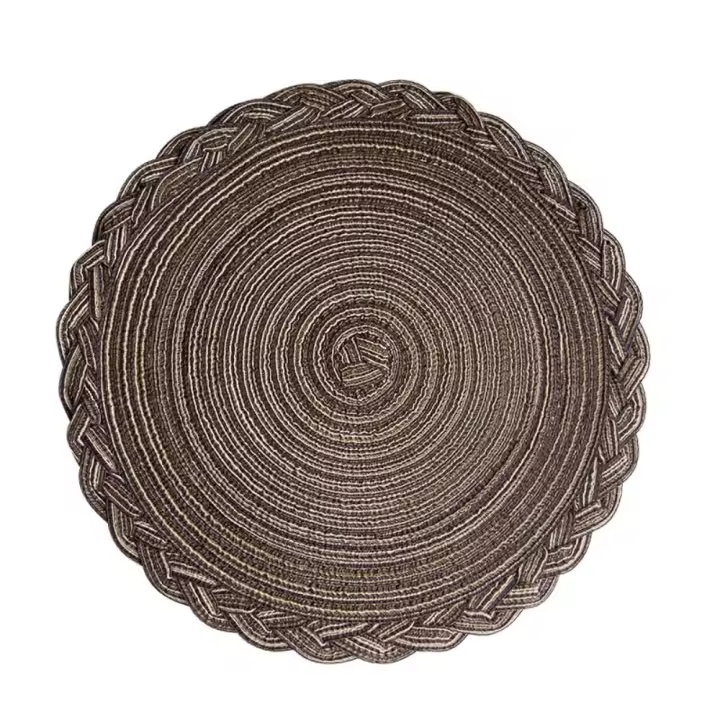 Manteles individuales redondos tejidos, manteles individuales antideslizantes de 18/30/38cm, mantel aislante, posavasos lavables de estilo nórdico, mesas de comedor - 1