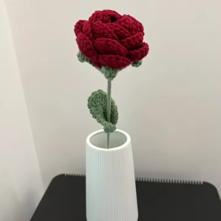 Flor de simulación de elegancia moderna, decoración del hogar, mesa de comedor, rosa de punto, ramo individual, flor Artificial de boda, 1 unidad - 1