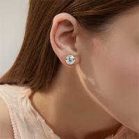 Pendientes de Moissanita Diamante Real AU750 0.3-2ct en Oro Auténtico 18K Joyería Fina Brillante Regalo de Boda para Mujer Mujer - details 3
