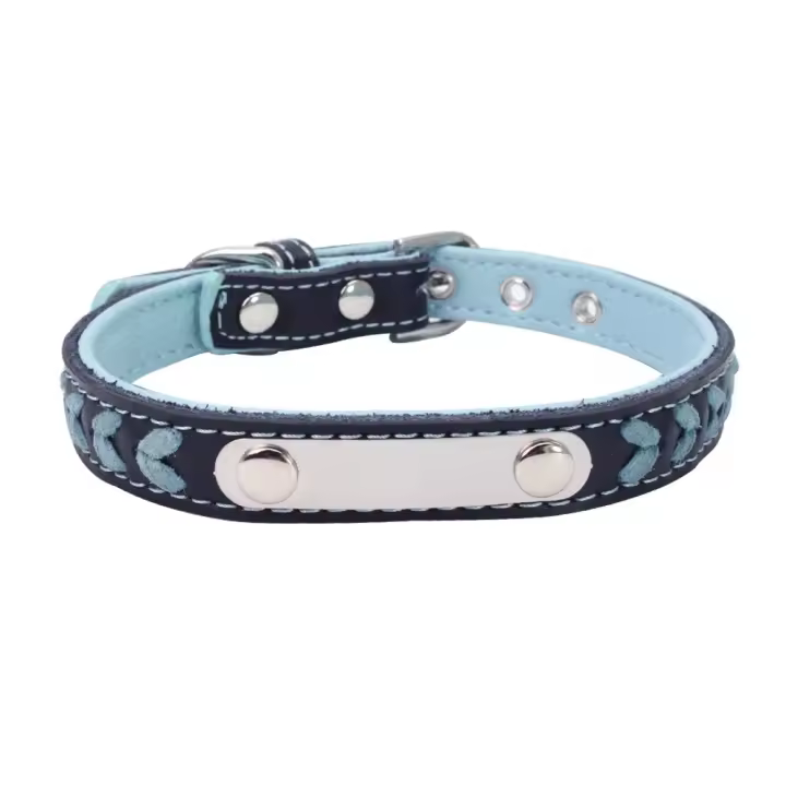 Correa tejida mano-vendedora caliente del animal doméstico del collar de perro del cuero del collar anti-errante del animal doméstico - 1