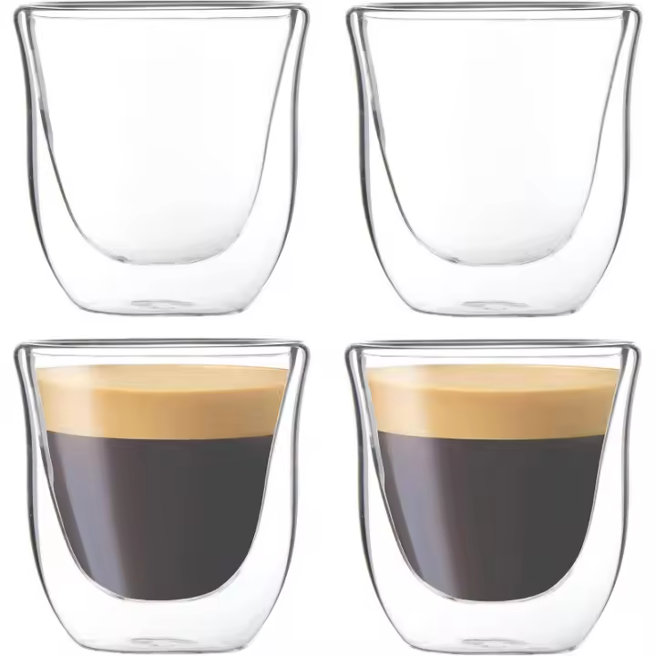 Juego de 4 Tazas de Espresso de 80ml Tazas de Espresso con Aislamiento Térmico de Doble Pared - 1