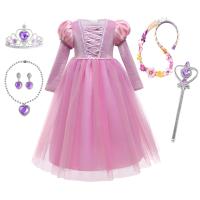 Vestido de fiesta de cumpleaños de princesa púrpura para niñas pequeñas, disfraz de Halloween, Pascua, carvinal, vestido de fiesta de vacaciones para niñas - details 13