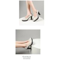 Elegantes Zapatos de Plataforma de Cuero Tacones Gruesos, Correa de Tobillo, Estilo Oficina para Mujeres - details 4