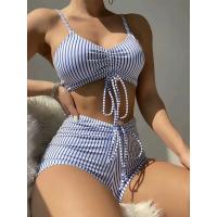 2025 Bikini traje de baño con cordón mujeres pantalones cortos de cintura alta traje de baño femenino acolchado traje de baño natación ropa de playa verano - details 23