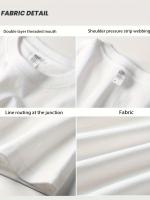 Camiseta de Algodón Puro 100% Camiseta de Verano para Hombres con Manga Corta y Cuello Redondo - details 0