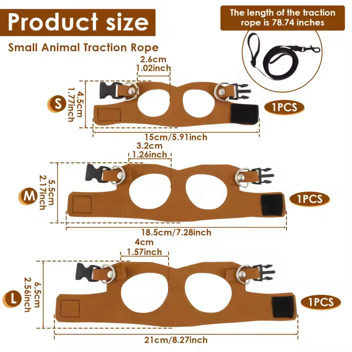 Conjunto de Correa y Lazo de Dragón de Barba de Cuero Suave Ajustable para Reptiles 3Pcs - 1