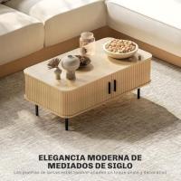 Mesa Baja de Centro para Sala de Estar Estilo Persiano con 2 Puertas 2 Compartimentos - details 3