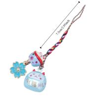 Llavero único y bonito Maneki Neko con flor de cerezo, colgante de gato de la suerte fantástico, mochila, dijes, decoración para bolso, correa para teléfono para niñas - details 0