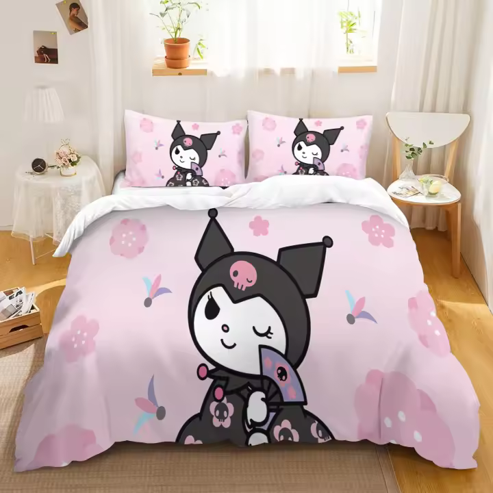 Conjunto de Funda de Edredón Ligero con Estampado 3D de Anime de Dibujos Animados - 1