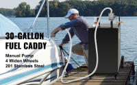 SucceBuy Bidón de combustible de 30 galones, tanque de almacenamiento de gasolina con 4 ruedas y bomba manual, contenedor de gasolina y diésel para automóviles, cortadoras de césped, vehículos todo terreno, barcos y más, negro - details 0